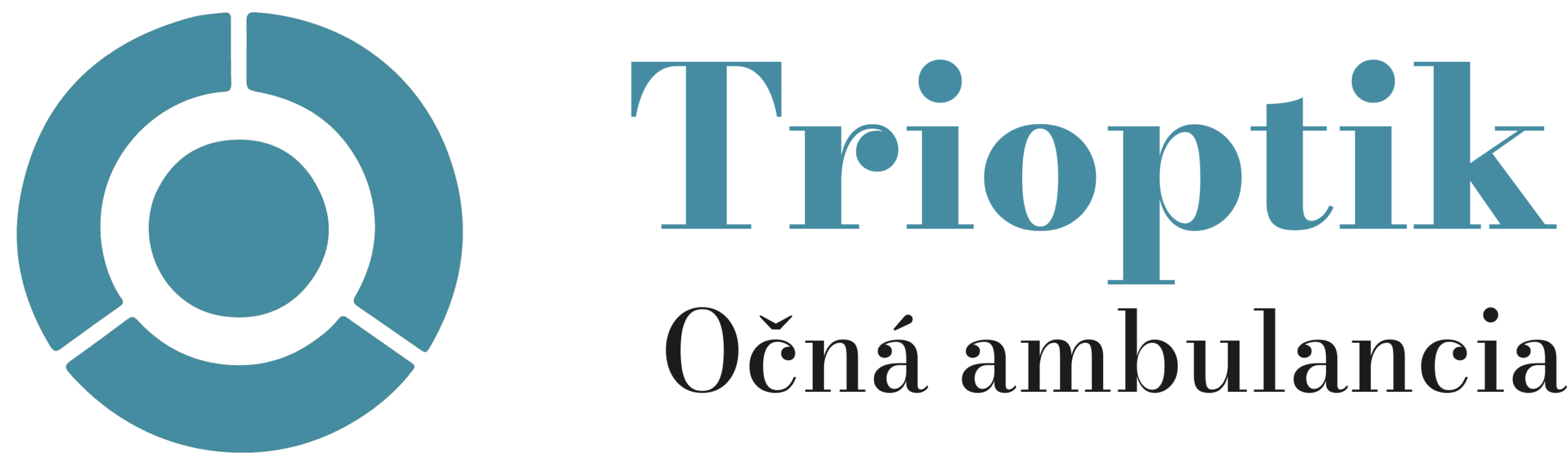 trioptik circular logo in various shades of blue